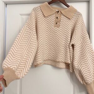 She + Sky Cream Knit Sweater